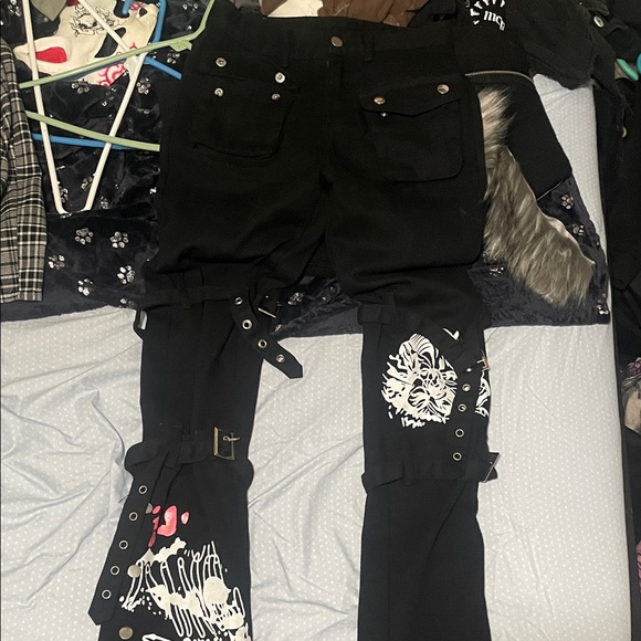 Hot Topic Emo Goth Pants With Belts - Picture 2 of 3